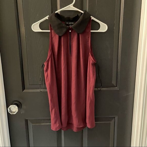 Like New - MM Couture Burgandy Sleeveless Blouse (M) - Picture 2 of 4
